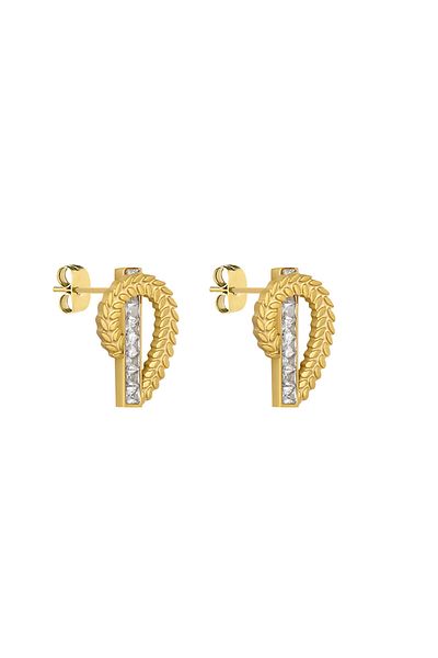Daniel Klein Mtk11414 Steel Gold Color Earrings