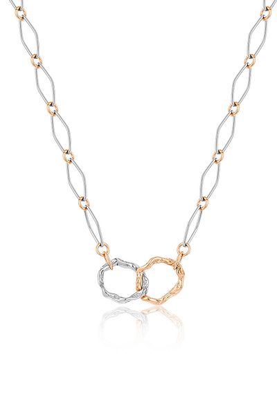 Daniel Klein Mtk11338 Steel Rose Gold Color Necklace
