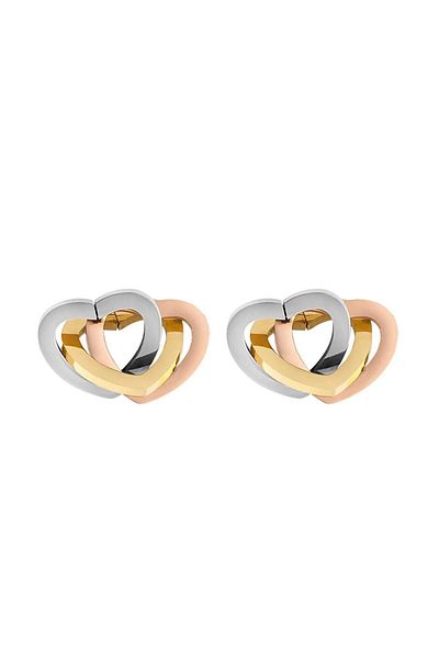 Daniel Klein Mtk11425 Steel Rose Gold Silver Colored Earrings