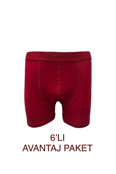 ByDon RED MEN'S Lycra BOXER ΠΑΚΕΤΟ 6 ΠΛΕΟΝΑΣΜΩΝ