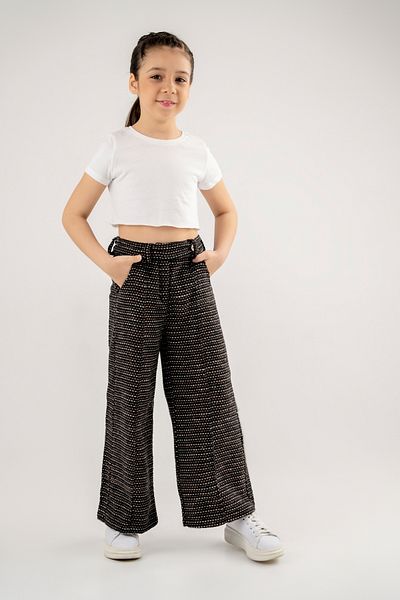 GİYİCEM Girl's Waist Detailed Knitted Trousers 2523