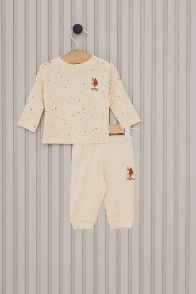 U.S. Polo Assn. Kız Bebek Krem 2li Bebek Takım