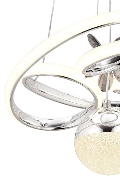 İstanbul Avize İstanbul Avize Katre Led Kumandalı Üç Renk Gümüş Lüx Modern Ledli Avize