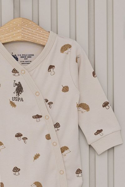 U.S. Polo Assn. U.S. Polo Assn. Baby Boy Cream Jumpsuit