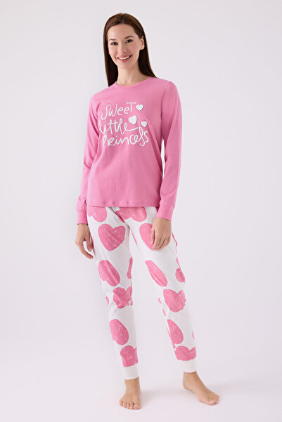 Rolypoly Set de pijamale roz cu mânecă lungă pentru femei