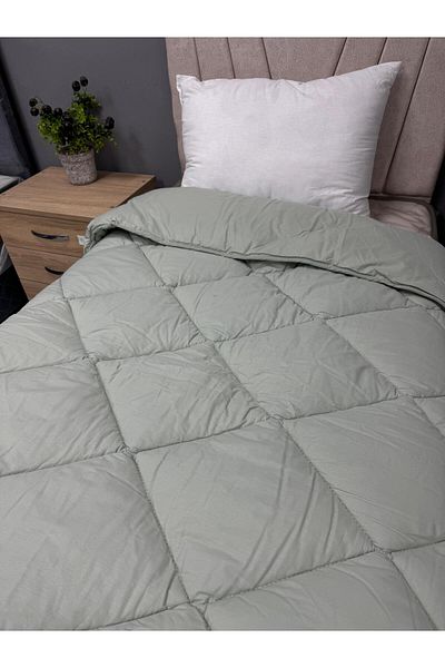 Clasy Green Plain Pattern - 100% Cotton Ranforce Double Sided Quilted Quilt V5 Double