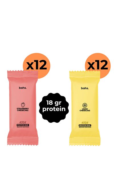 bahs. High Protein Strawberry Lemon Cheesecake Bar - 24 Pieces X 60Gr