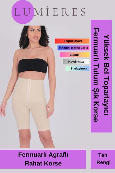Lumieres Special Series High Waist Slimming Tightening Firming Zippered Comfortable Jumpsuit Stylish Corset