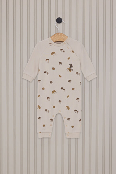 U.S. Polo Assn. Baby Boy Cream Jumpsuit