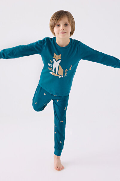 Rolypoly Costum de pijama verde cu mânecă lungă pentru băiat