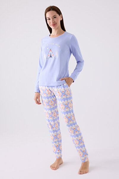 Arnetta Kadın Mor Uzun Kol Pijama Takım