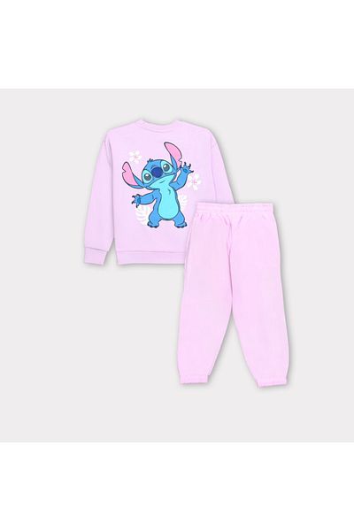 Stitch طقم سويت شيرت وبنطلون رياضي للبنات الصغار