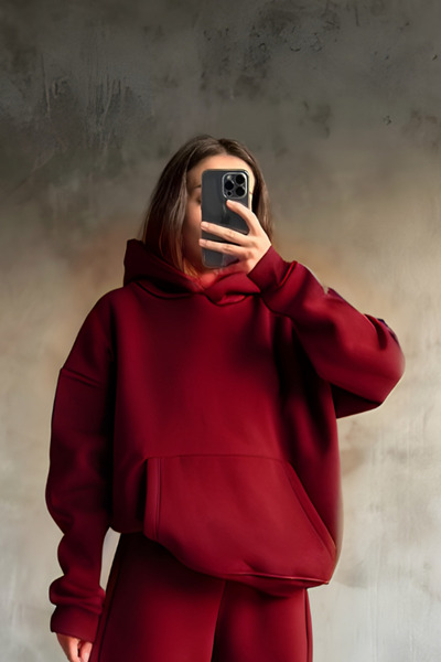 YAKAMEL Hanorac cu croială lejeră, cu interior din bumbac