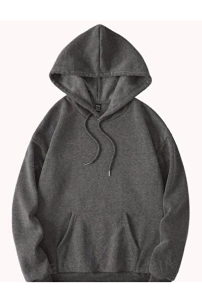 FİTGO Капюшонний антрацитовий унісекс-светр Sade