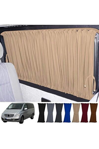 Oto Pandami Mercedes Vito W639 5 Cam 2003-2014 Uyumlu Krem Raylı Oto Perde Ta...