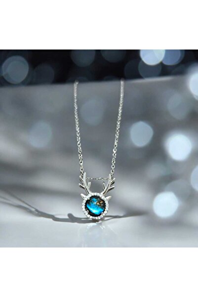 feyza collection 316L Tarnish Stainless Steel Necklace with Blue Stone Zircon...