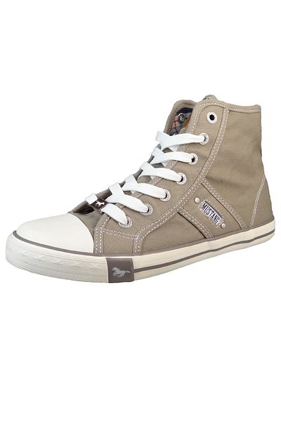 Mustang Damen Sneaker High Top 1099506 Grau 932 Silbergrau Leinen