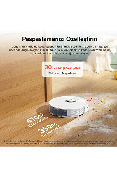 Roborock Vacuum Cleanner Q8 Max Plus Robot Süpürge Beyaz