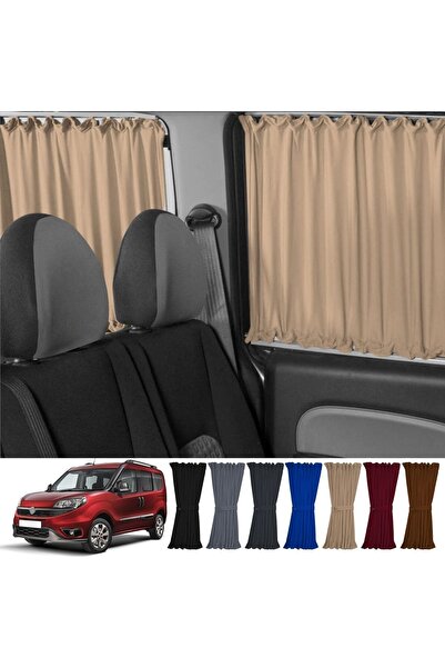 Oto Pandami Fiat Doblo Iı Kısa Şase 2010-2023 Uyumlu Krem Raylı Oto Perde Takımı