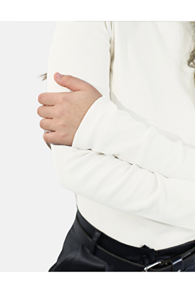 ALYA UNDERWEAR Camisole Full Neck Body Sweatshirt, Ribbed Fabric, Lycra, Ecru