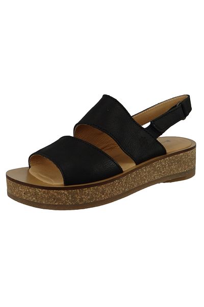 El Naturalista Damen Plateau-Sandalen Tülbend N5594 Schwarz Black Leder