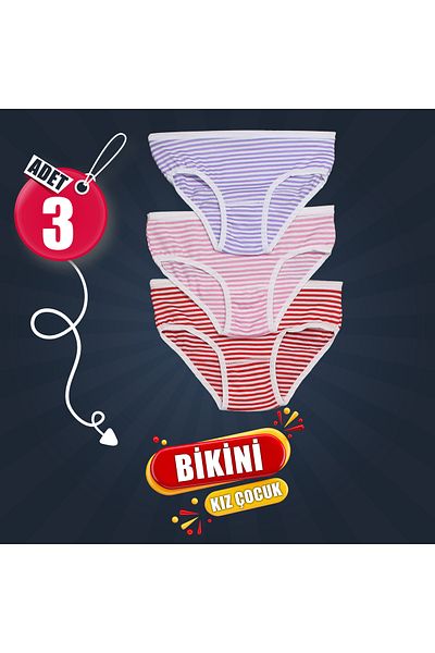 BEYAZTOPTAN 3 ΤΕΜΑΧΙΑ ΒΑΜΒΑΚΙ ΜΕ ΣΧΕΔΙΟ GIRL'S BIKIN