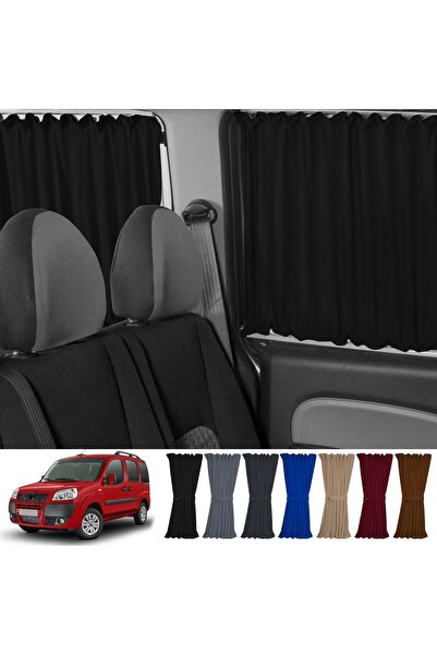 Oto Pandami Fiat Doblo I 2000-2010 Uyumlu Siyah Raylı Oto Perde Takımı