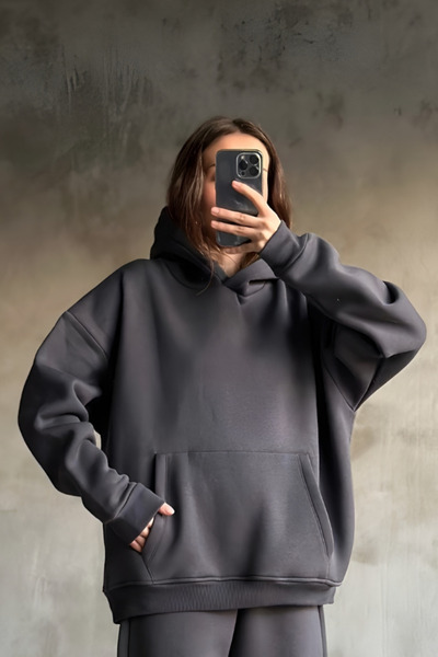 YAKAMEL Hanorac cu croială lejeră, cu interior din bumbac