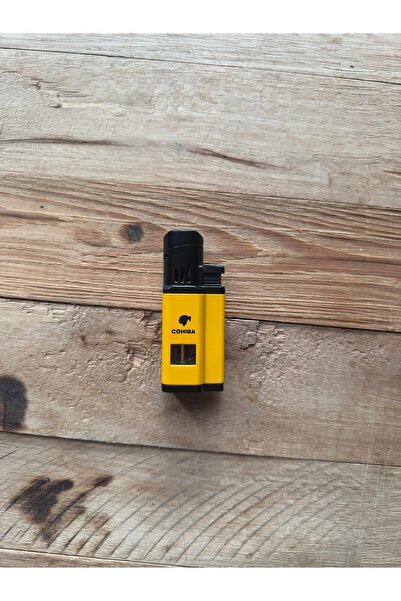 COHİBA 3 pürmüz Alevli Cohiba Puro Çakmağı Ayaklık Özellikli Dahili Kesicili