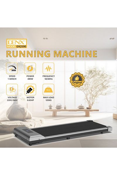 Denx جهاز جري قابل للطي للاستخدام المنزلي ويمكن تخزينه تحت السرير/الأريكة