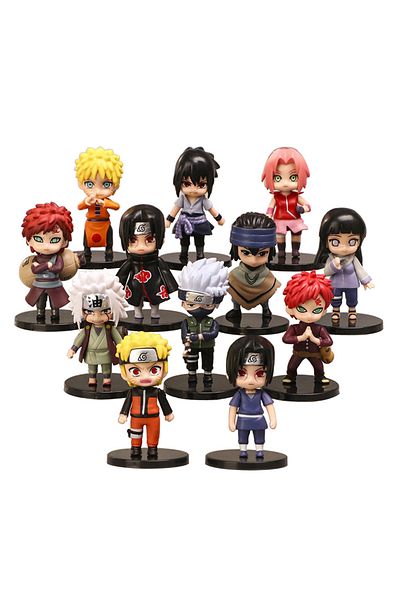 Choice Hot 12pcs/set Anime Naruto Shippuden Hinata Sasuke Itachi Kakashi Gaara anime figure Q Version PV...