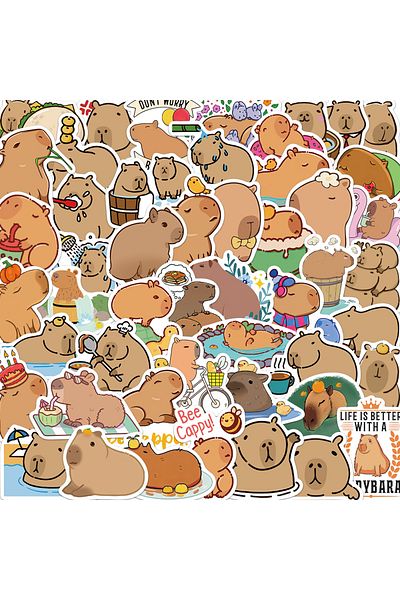 Choice 50pcs 50pcs Cartoon Capybara Sticker Decals Decoration Diy Phone Notebook Suitcase Laptop Fridge Kid