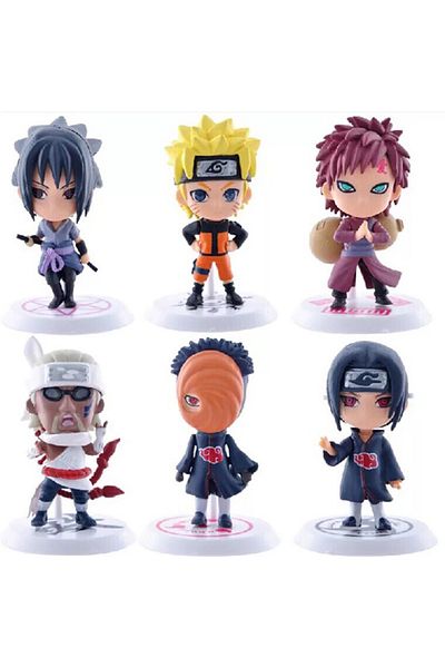 Choice 6pcs 1 6 Pcs/lot Naruto Sasuke Gaara Uchiha Madara Figure 7-8cm 2 Style Personality Base Mini Figuri