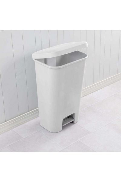 Sterilite Premium Polypropylene Rectangular Touchless Pedal Bin 11.9 Gal