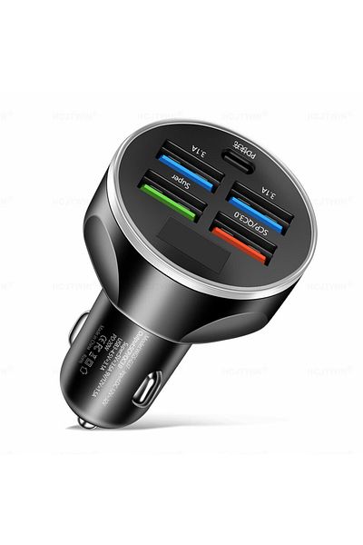 Choice Black 4usb Pd 250w Car Charger Type C Fast Charging Auto Mobile Phone Adapter For Iphone Samsung Hua
