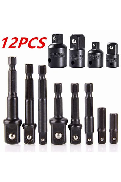 Choice 12pcs 12pcs Impact Socket Adapter And Reducer Set Extension Set Socket Drill Adapter Turns Power Dri