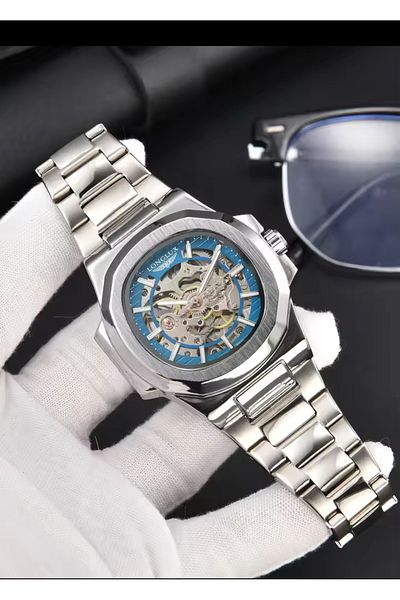 LONGLUX Swiss Design Stainless Steel Work-Up Men's Handle Time Foot-Up Functional Watch