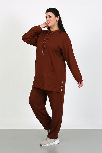 By Alba Collection Γυναικεία φόρμα φόρμας από μαύρο ελαστικό ύφασμα μεγάλου μεγέθους