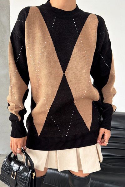 Ded COLLECTION Pulover de damă cu model Argyle, croială relaxată, cu textura moale