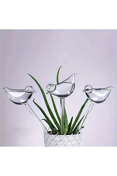 Choice 3pc White Imitation Glass Plastic Bird Automatic Water Dispenser Lazy Water Dispenser Travel Drippin