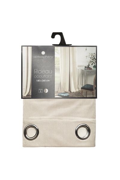 Atmosphera 8-Eyelet Polyester Black Out Curtain 140 x 260cm