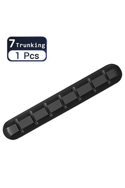Choice Black 7 Holes Self-adhesive Power Cord Cord Manager Fixed Chuck Plug Mouse Cable Headset Winder Mobi