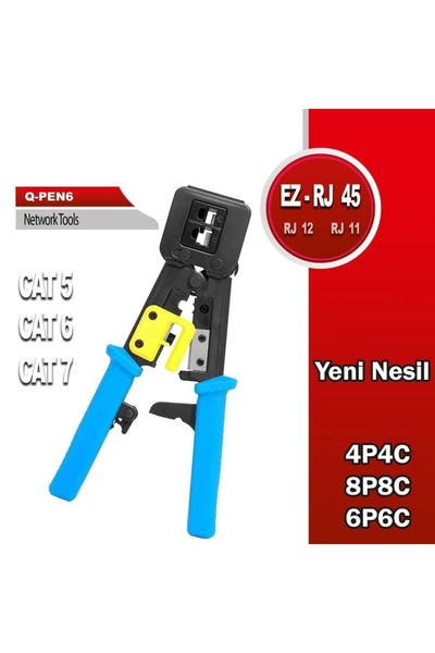 Derwell Yeni Nesil Pense 100'lü Cover Delikli 100 lü Jak Test Cihazı Karga Burun Kablo Soyucu 6in1 Bakım Set