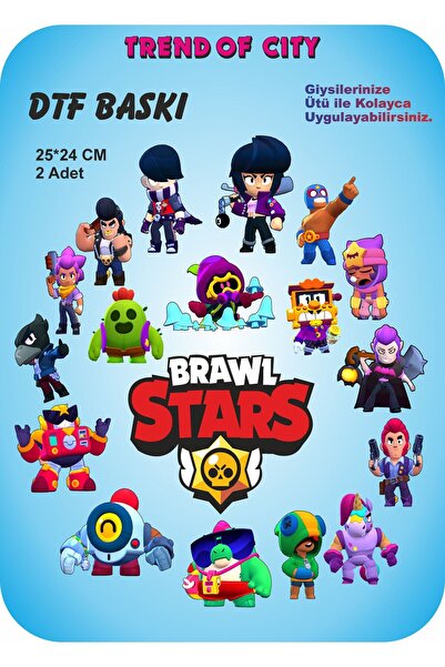 trend of city Ütü Ile Yapışan Dtf Transfer Baskı Brawl Stars Baskısı Tüm Braw...