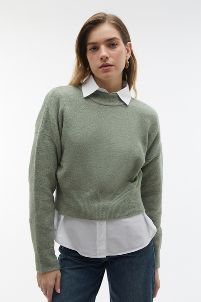 Mudo Crew Neck Crop Sweater