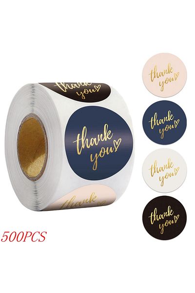 Choice H0222-500pcs 50-500pcs 1inch Blue Thank You Stickers For Envelope Sealing Labels Stationery Supplies