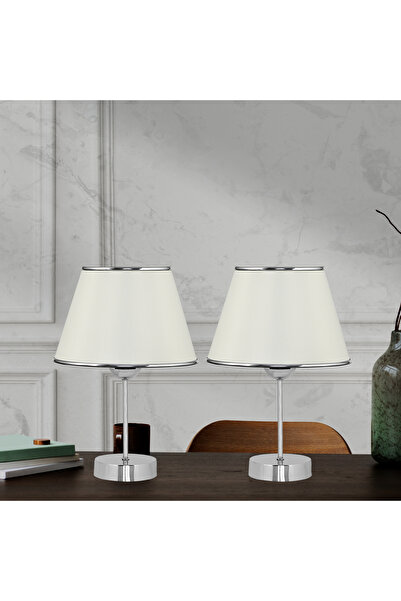 polle 2 Li Abajur Seti Komodin Üstü Set Yatak Odası Çocuk Odası Salon Hol