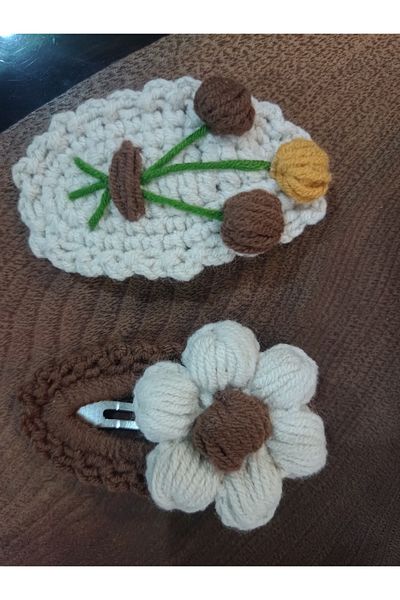 Handmade Set of 2 Knitted Handmade Buckles