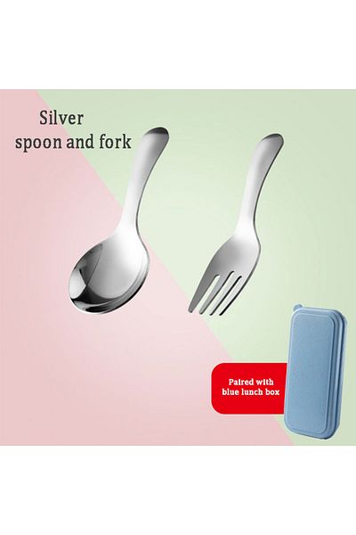 Choice Silvery Outdoor Tourism 304 Stainless Steel Portable Tableware, Children's Tableware, Dessert Tablew