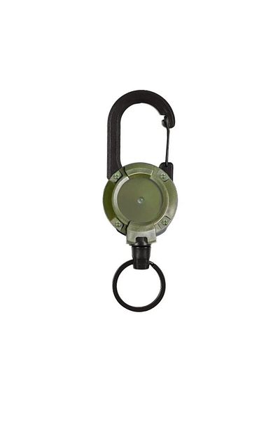 Choice Green Retractable Heavy Duty Pull Reel Carabiner Key Chains Strong Steel Wire Rope Buckle Spring Key